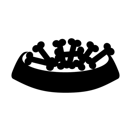 dish food mascot with bones vector illustration designのイラスト素材