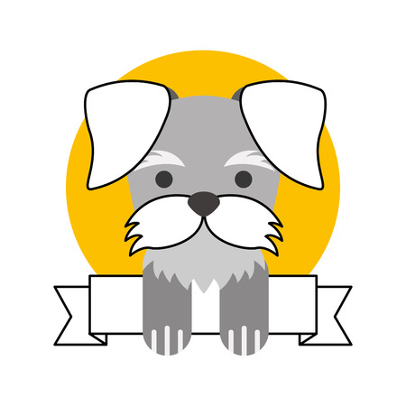 cute dog mascot with ribbon vector illustration designのイラスト素材