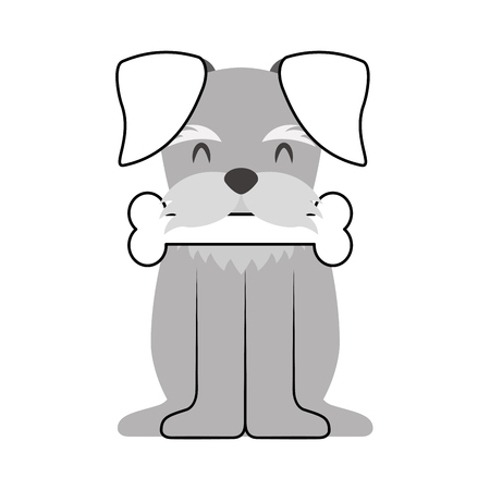 cute dog mascot with bone vector illustration designのイラスト素材