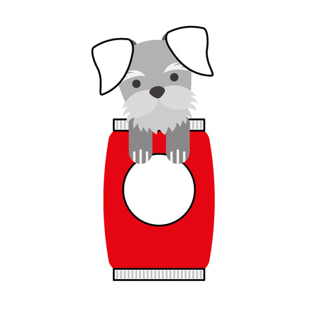 cute dog mascot with bag food vector illustration designのイラスト素材