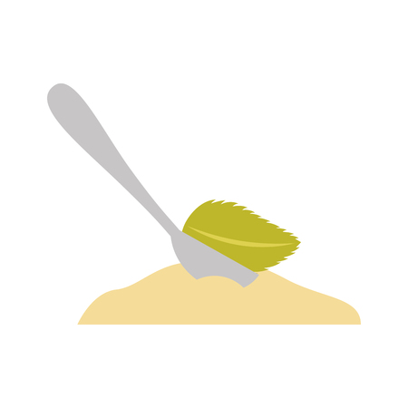 spoon with tea leaf product icon vector illustration designのイラスト素材