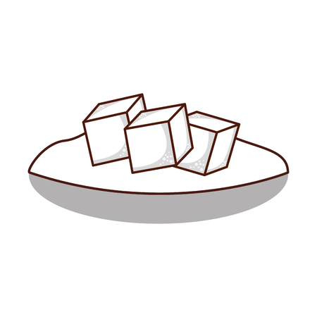 dish with sugar cubes vector illustration designのイラスト素材
