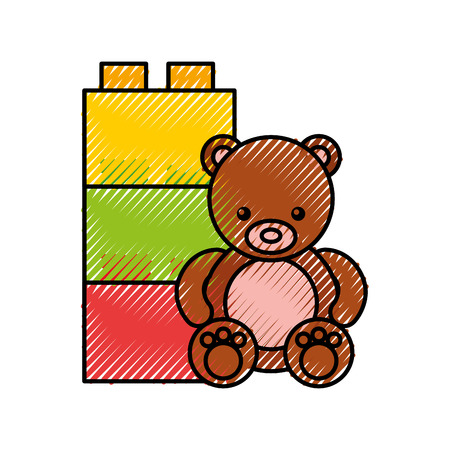 cute bear teddy icon vector illustration designのイラスト素材