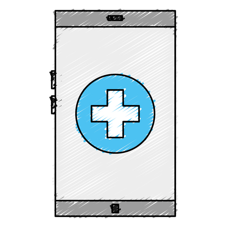 smartphone device with medical app vector illustration designのイラスト素材