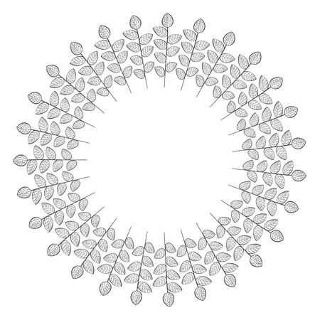 Circular crown with leaves vector illustration designのイラスト素材