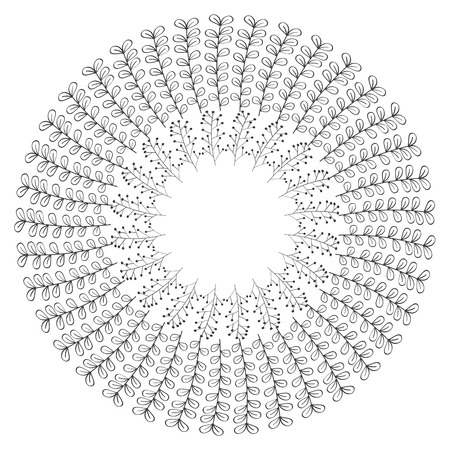 Circular crown with leaves vector illustration designのイラスト素材