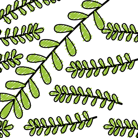 Leafy branch natural pattern vector illustration designのイラスト素材