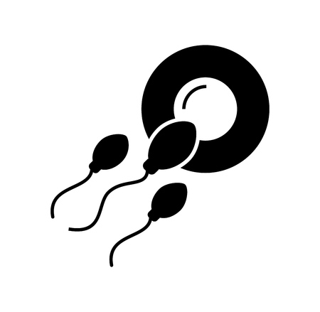 Fertilization of the ovum by the spermatozoon vector illustration designのイラスト素材