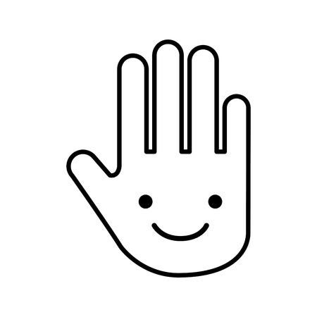 hand human stop character vector illustration designのイラスト素材