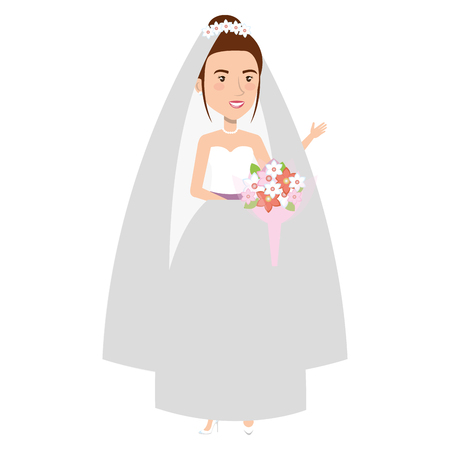 cute wife avatar character vector illustration designのイラスト素材