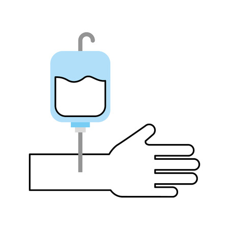 hand human with blood bag donation icon vector illustration designのイラスト素材