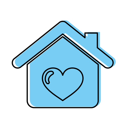 house with heart icon vector illustration designのイラスト素材