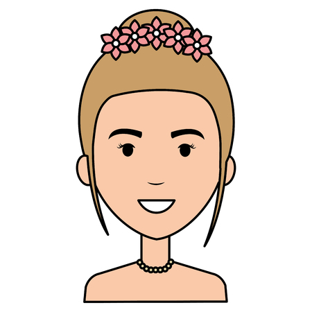 cute wife avatar character vector illustration designのイラスト素材