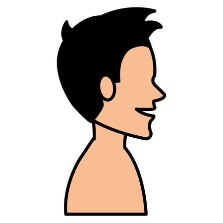 young man model shirtless avatar character vector illustration designのイラスト素材