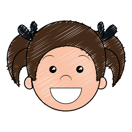 cute and little girl character vector illustration designのイラスト素材