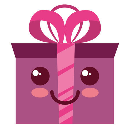 gift box present kawaii character vector illustration designのイラスト素材