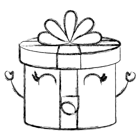 gift box present kawaii character vector illustration designのイラスト素材
