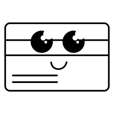 credit card kawaii character vector illustration designのイラスト素材