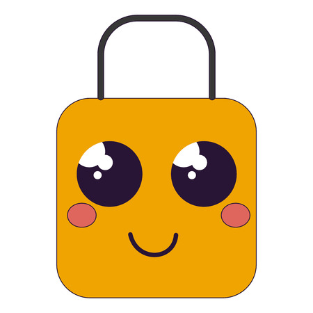 safe secure padlock kawaii character vector illustration designのイラスト素材