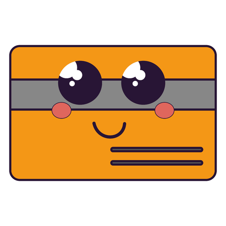credit card kawaii character vector illustration designのイラスト素材