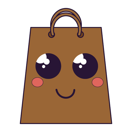 shopping bag kawaii character vector illustration designのイラスト素材