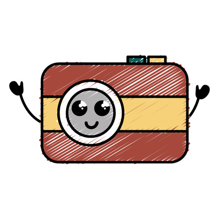 camera photographic kawaii character vector illustration designのイラスト素材