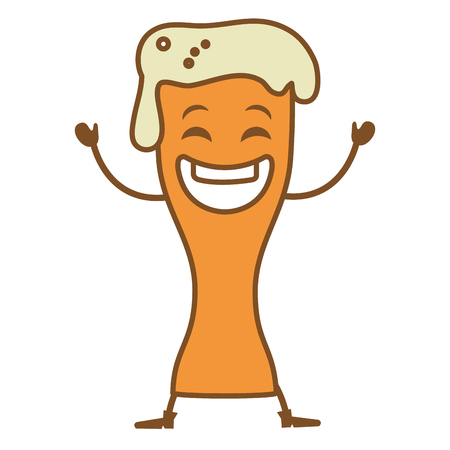beer cup kawaii character vector illustration designのイラスト素材