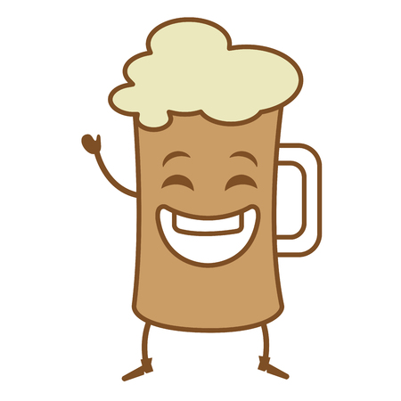 beer jar kawaii character vector illustration designのイラスト素材