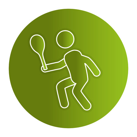 tennis player silhouette icon vector illustration designのイラスト素材