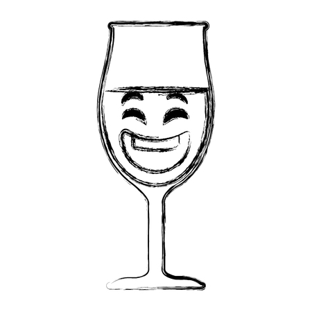wine cup kawaii character vector illustration designのイラスト素材