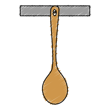 wooden spoon cutlery isolated icon vector illustration designのイラスト素材