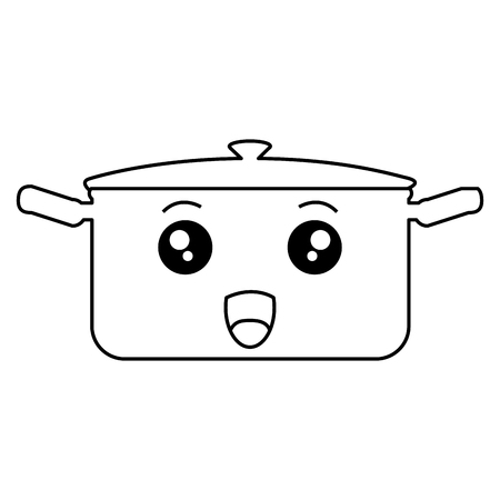 Kitchen pot character vector illustration designのイラスト素材