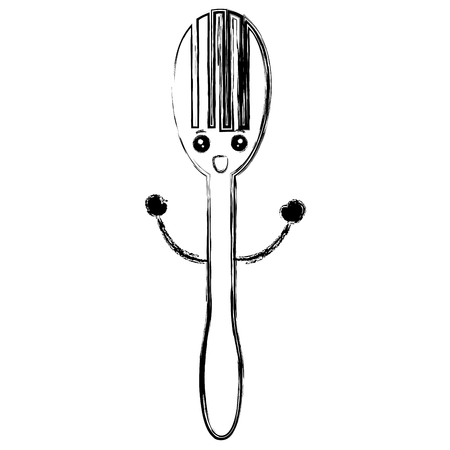fork cutlery character vector illustration designのイラスト素材