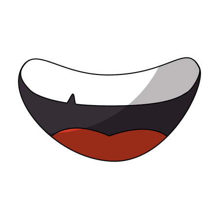 cartoon mouth icon over white background vector illustrationのイラスト素材