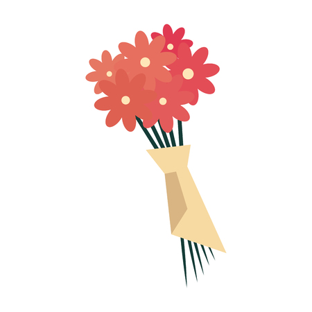 bouquet of flowers icon over white background colorful design vector illustrationのイラスト素材