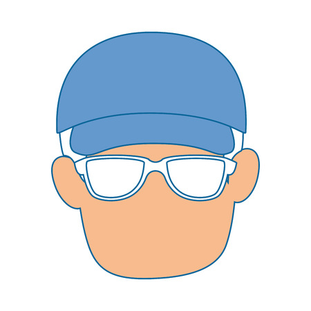 Avatar man wearing a cap icon over white background vector illustrationのイラスト素材