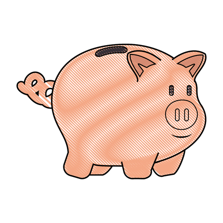 piggy bank icon over white background colorful design vector illustrationのイラスト素材