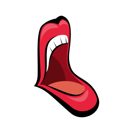 sensual mouth laughing icon over white background vector illustrationのイラスト素材