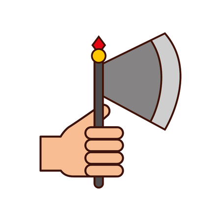 hand with ax weapon warrior game vector illustration designのイラスト素材