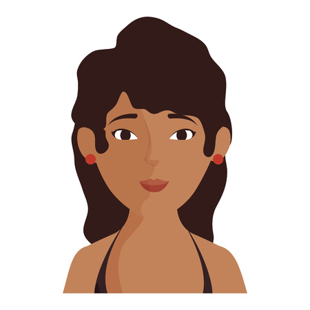 isolated cute women face icon vector illustration graphic designのイラスト素材