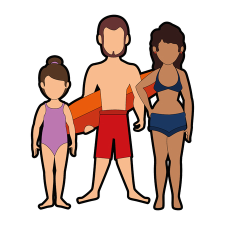 isolated cute beach family icon vector illustration graphic designのイラスト素材