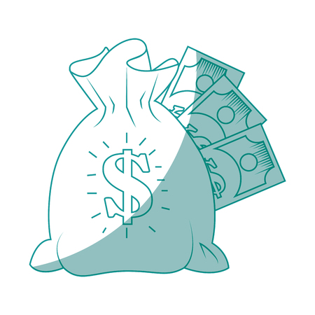 isolated bills money bag icon vector illustration graphic designのイラスト素材
