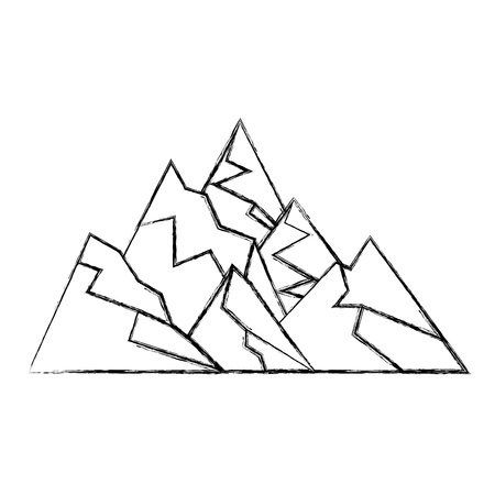 big mountains isolated icon vector illustration designのイラスト素材