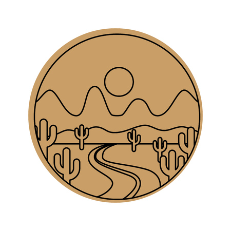 beautiful landscape with way vector illustration designのイラスト素材