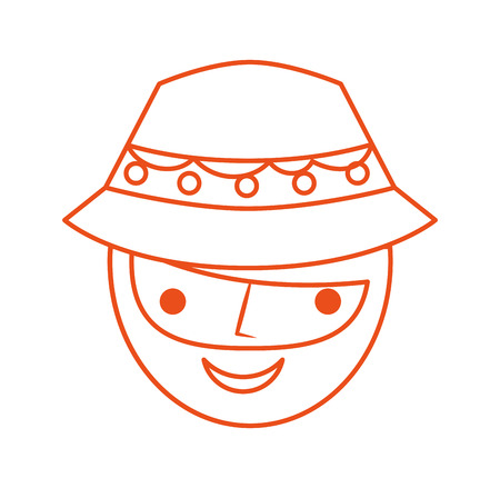 fisherman with hat avatar character vector illustration designのイラスト素材