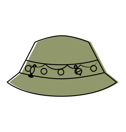 fisher hat isolated icon vector illustration designのイラスト素材