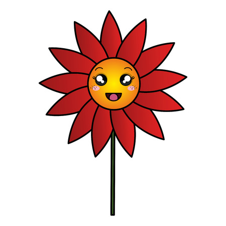 cute flower decorative character vector illustration designのイラスト素材