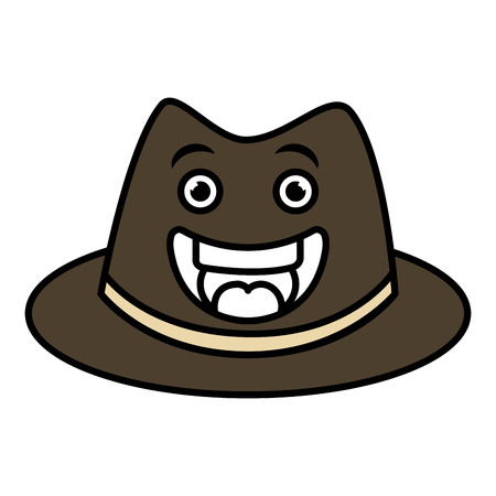 gentleman hat kawaii character vector illustration designのイラスト素材