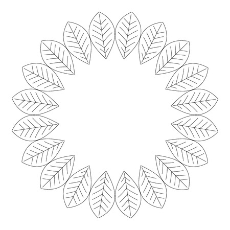 circular floral decorative frame vector illustration designのイラスト素材