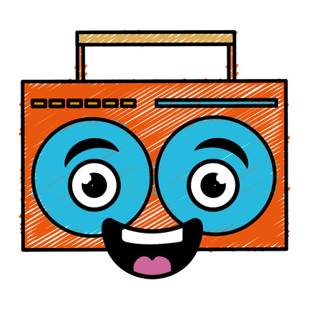 music player kawaii character vector illustration designのイラスト素材